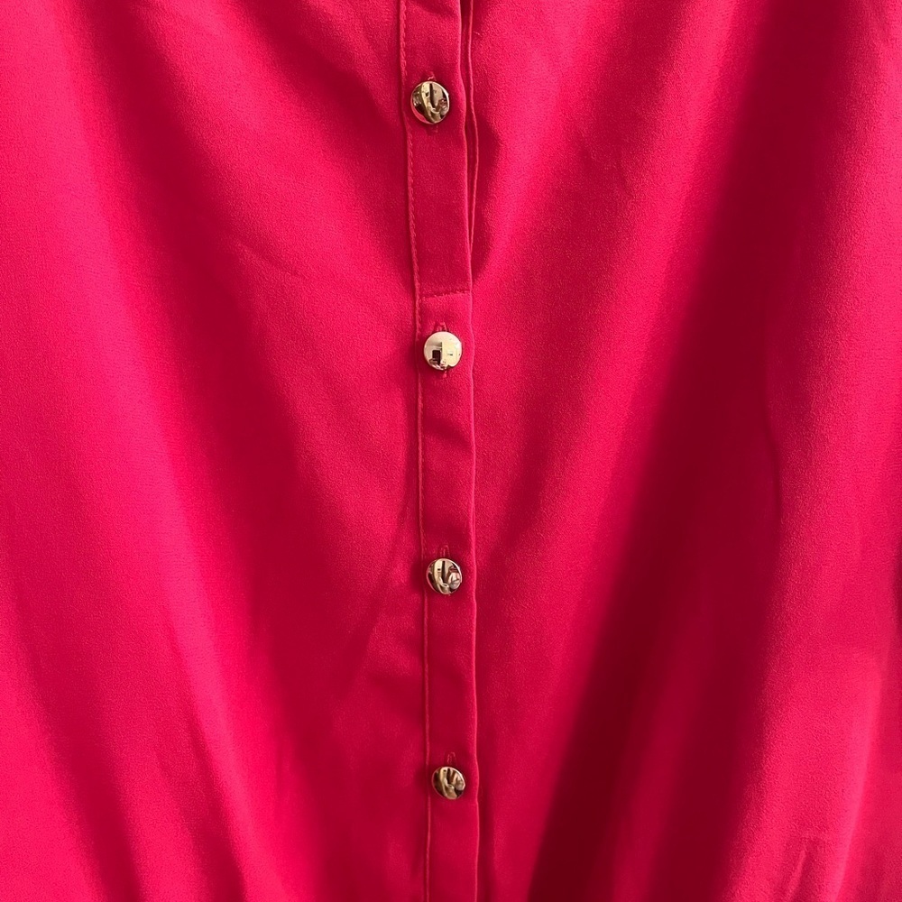 NY & CO~ RED BACK BUTTON BLOUSE~M - Picture 5 of 8